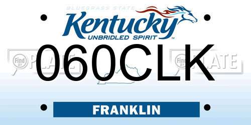 060CLK Kentucky License Plate