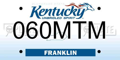 060MTM Kentucky License Plate