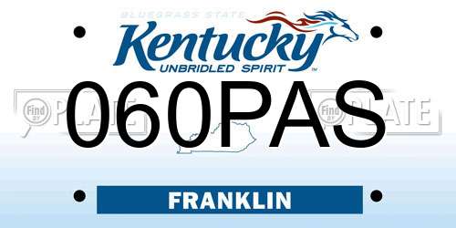 060PAS Kentucky License Plate