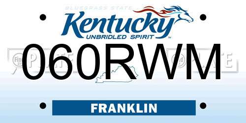 060RWM Kentucky License Plate