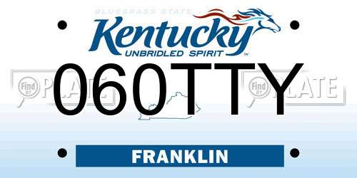 060TTY Kentucky License Plate
