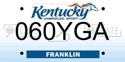 060YGA Kentucky License Plate