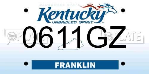 0611GZ Kentucky License Plate