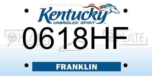 0618HF Kentucky License Plate