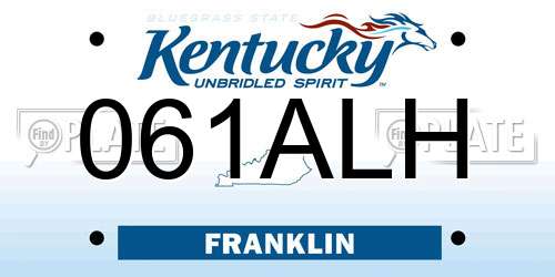 061ALH Kentucky License Plate