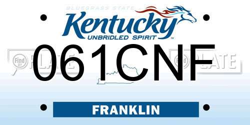 061CNF Kentucky License Plate