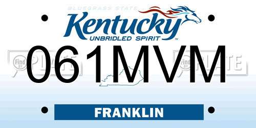 061MVM Kentucky License Plate