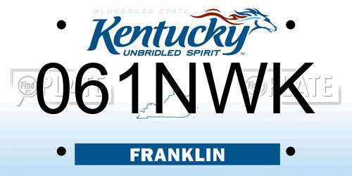 061NWK Kentucky License Plate