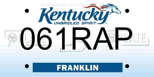 061RAP Kentucky License Plate
