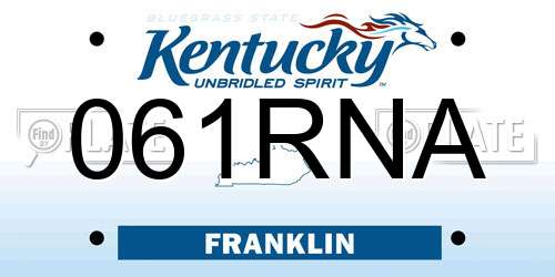 061RNA Kentucky License Plate