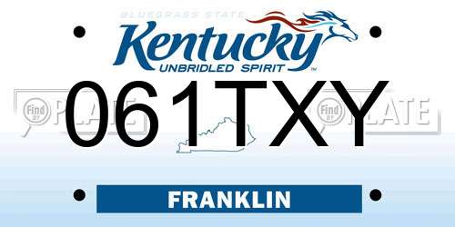 061TXY Kentucky License Plate