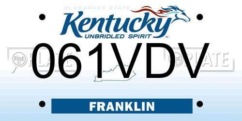 061VDV Kentucky License Plate