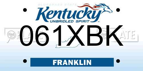 061XBK Kentucky License Plate
