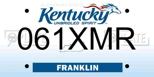061XMR Kentucky License Plate
