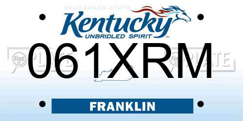 061XRM Kentucky License Plate