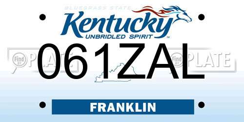 061ZAL Kentucky License Plate