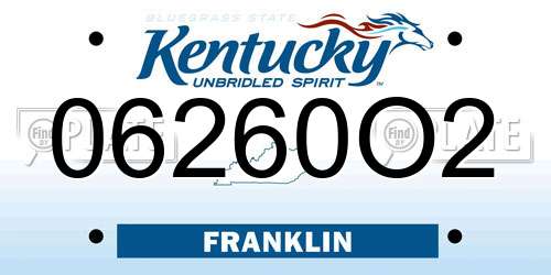 06260O2 Kentucky License Plate