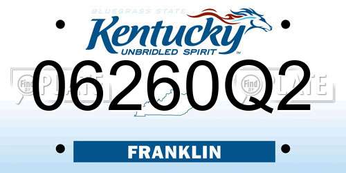 06260Q2 Kentucky License Plate