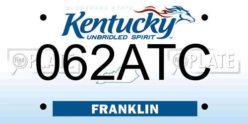 062ATC Kentucky License Plate