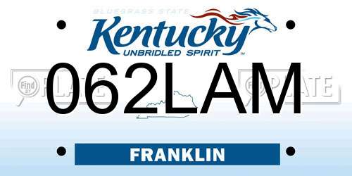 062LAM Kentucky License Plate