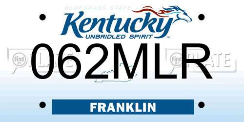 062MLR Kentucky License Plate