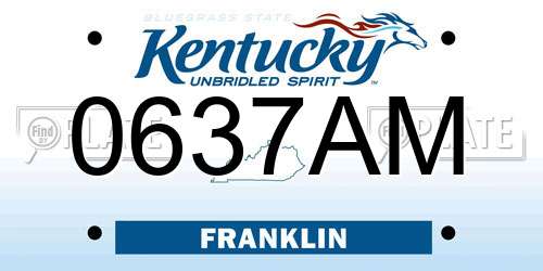 0637AM Kentucky License Plate