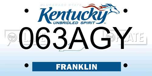 063AGY Kentucky License Plate