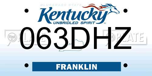 063DHZ Kentucky License Plate