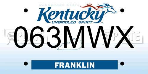 063MWX Kentucky License Plate