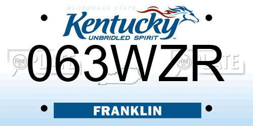 063WZR Kentucky License Plate