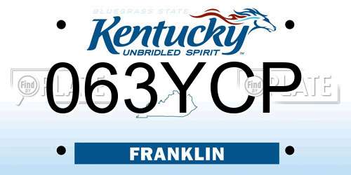 063YCP Kentucky License Plate