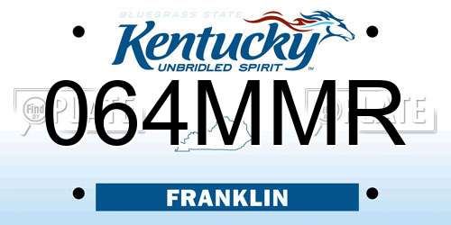064MMR Kentucky License Plate