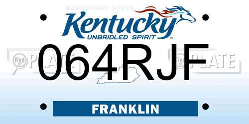064RJF Kentucky License Plate