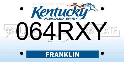 064RXY Kentucky License Plate