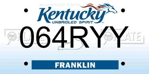 064RYY Kentucky License Plate