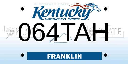 064TAH Kentucky License Plate
