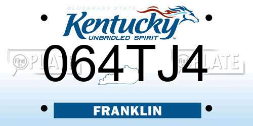064TJ4 Kentucky License Plate