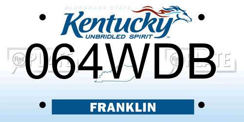 064WDB Kentucky License Plate