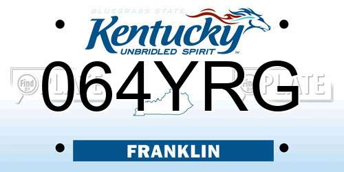 064YRG Kentucky License Plate