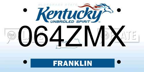 064ZMX Kentucky License Plate
