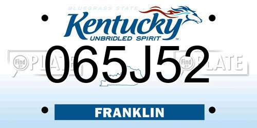 065J52 Kentucky License Plate