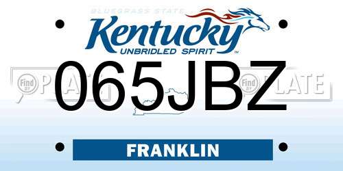 065JBZ Kentucky License Plate