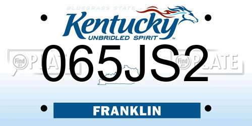 065JS2 Kentucky License Plate