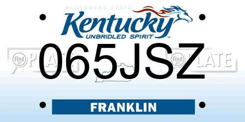 065JSZ Kentucky License Plate