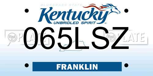 065LSZ Kentucky License Plate