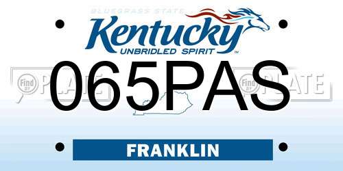 065PAS Kentucky License Plate