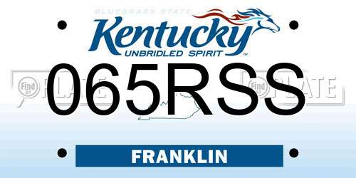 065RSS Kentucky License Plate