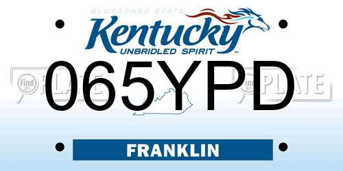065YPD Kentucky License Plate