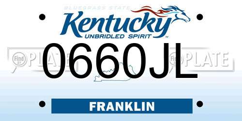 0660JL Kentucky License Plate