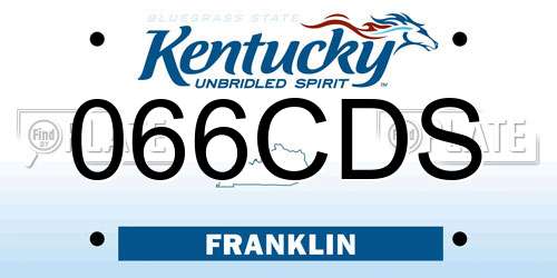 066CDS Kentucky License Plate
